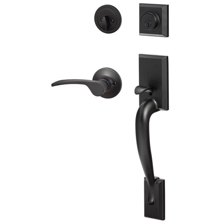 Sure-Loc Hardware Sure-Loc Hardware Madison Handleset, Grade 2, Edge Handleset Trim Lever, Flat Black MA507-G2-EG LH FBL